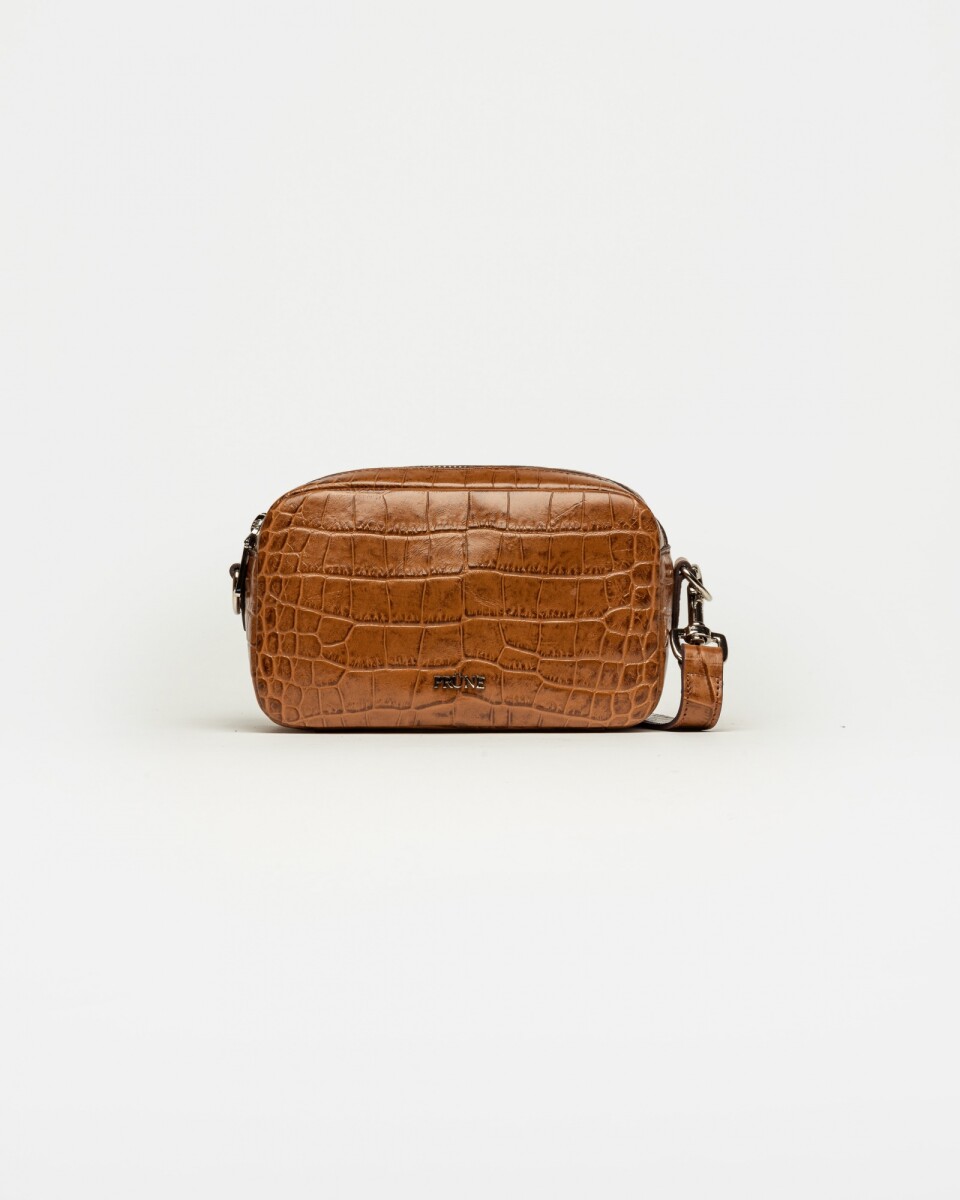 Bandolera New Eterial Croco Shine - Cuoio 