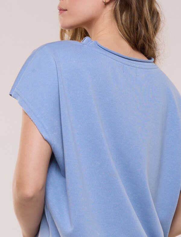 Remera De Algodón Dolman CELESTE
