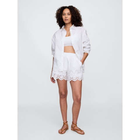 POPLIN EYELET PO SHORT OPTIC WHITE V6