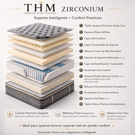 Colchon de resortes Queen HAMPTONS Zirconium Colchon de resortes Queen HAMPTONS Zirconium