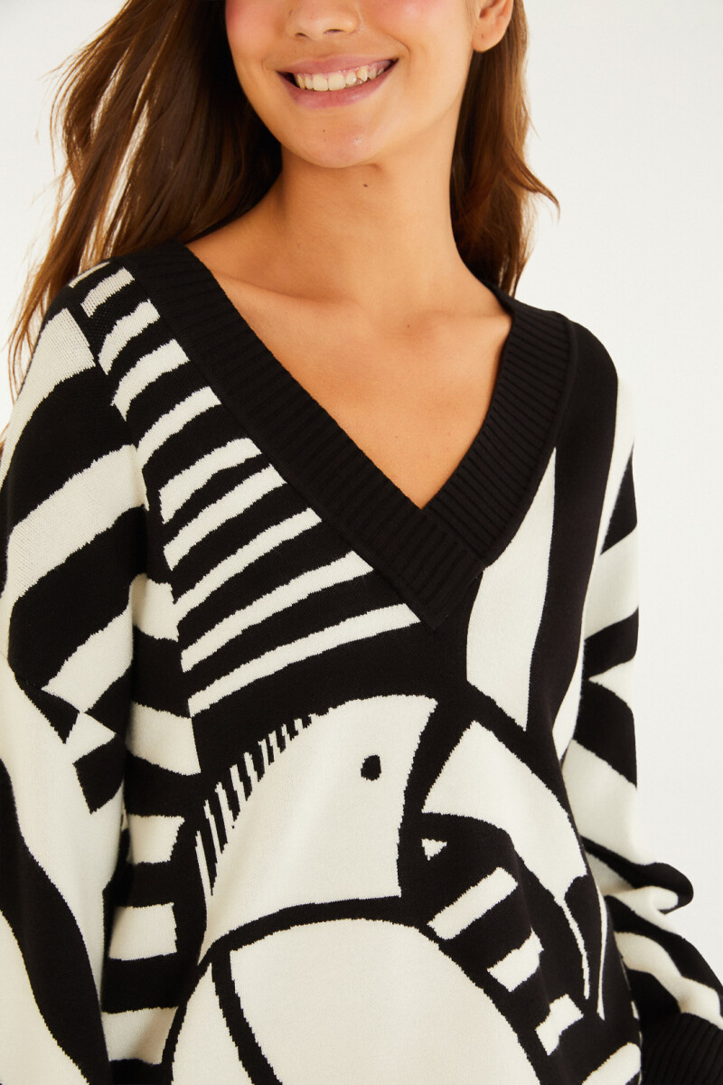 SWEATER Blanco Y Negro