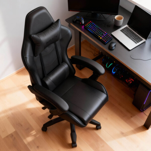 Silla Gamer Ergonomica Escritorio Reclinable Soporta 200kg Imback Negro Silla Gamer Ergonomica Escritorio Reclinable Soporta 200kg Imback Negro