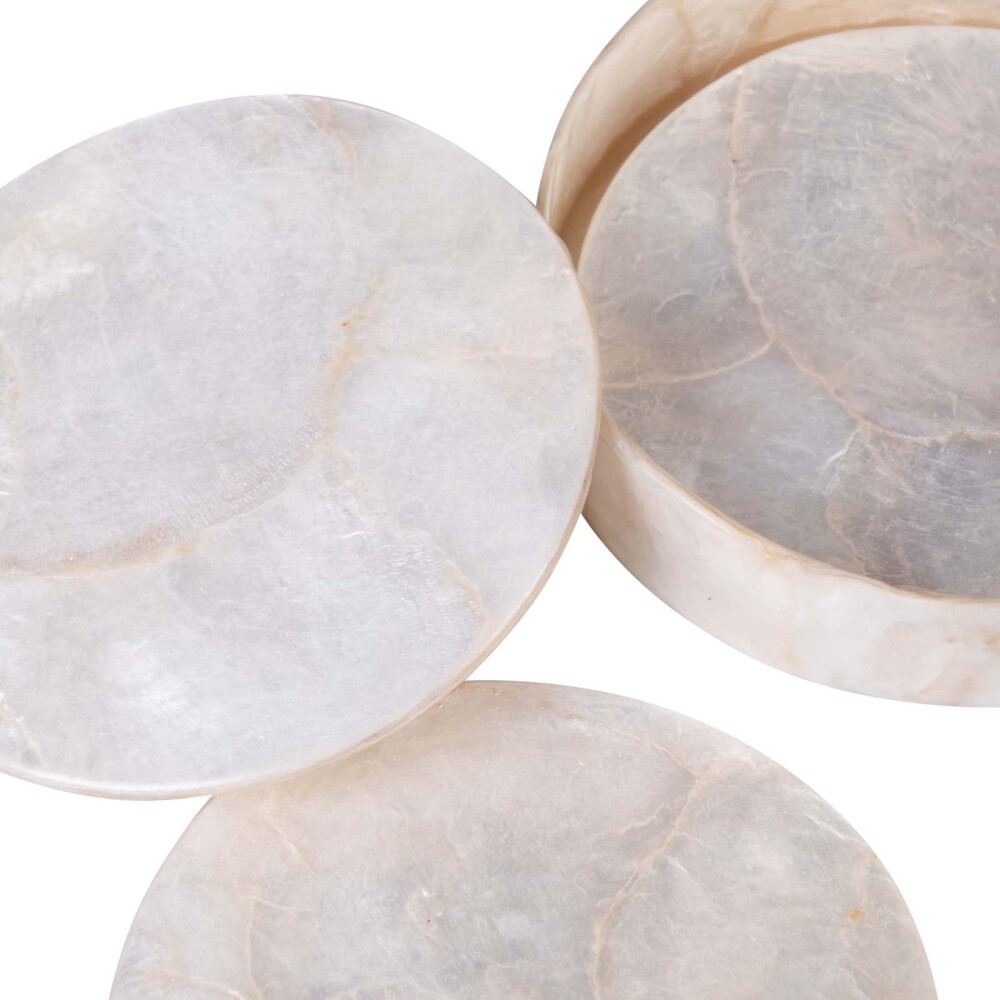 SET 4 POSAVASOS NACAR NATURAL-BEIGE BCS 2404