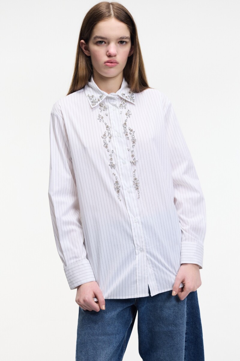 CAMISA APLIQUES Blanco