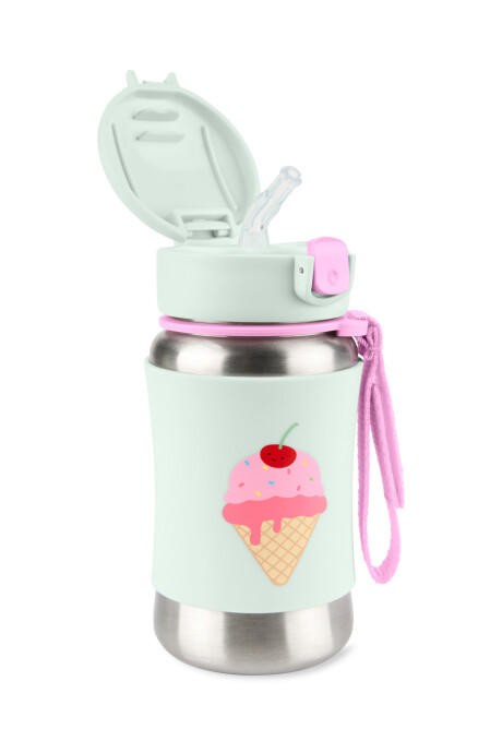 Botella de acero inoxidable con sorbito, diseño helado Botella de acero inoxidable con sorbito, diseño helado