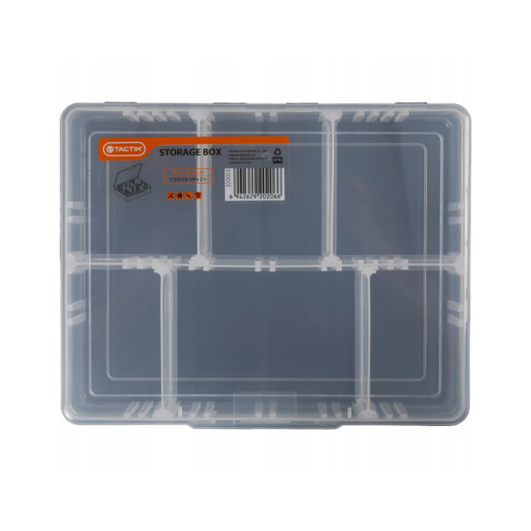 Caja transparente organizadora de 6 divisiones TT0002