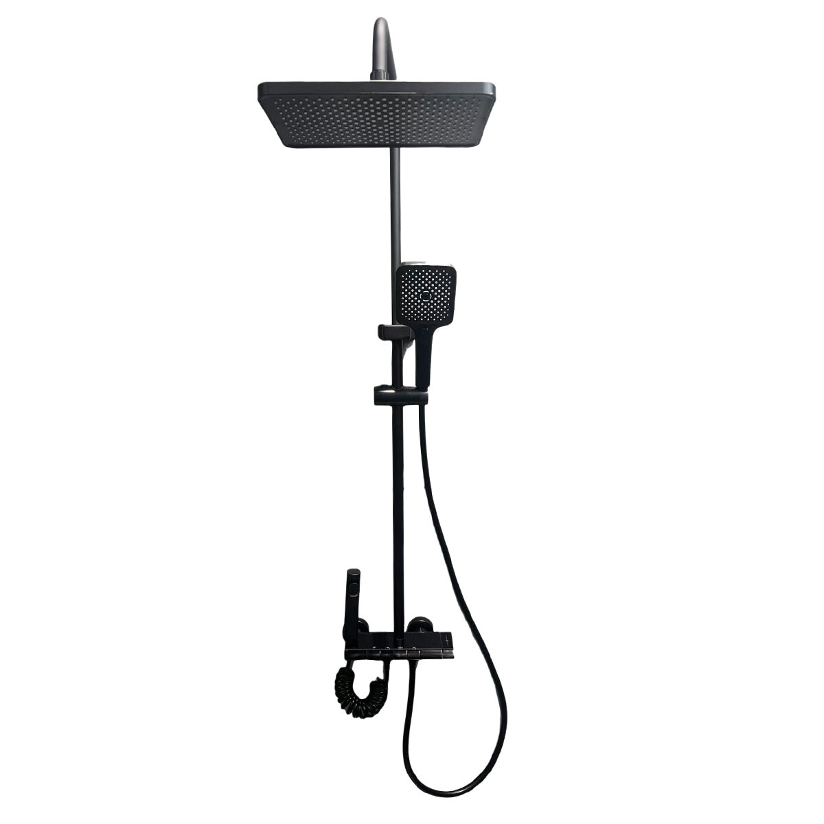 Griferia Barra Ducha Exterior De Aluminio - Color Negro Mate 