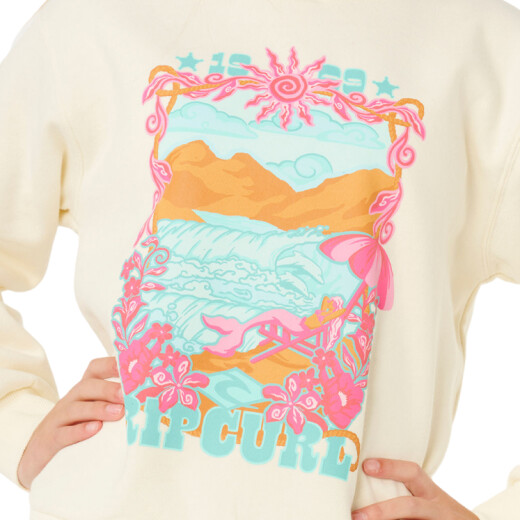 Buzo Rip Curl Sunshine Squad Crew Niña - Beige Buzo Rip Curl Sunshine Squad Crew Niña - Beige