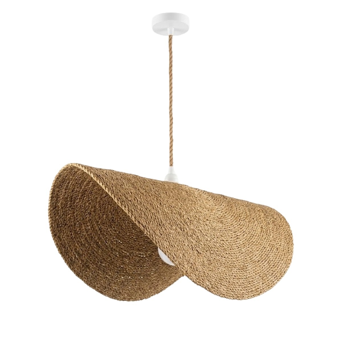 PANTALLA YUTE BEIGE C/SUSPENSION ELECTRICA 