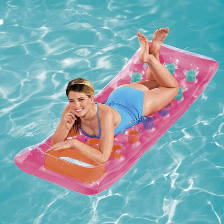 Colchoneta Porta Vasos Inflable Bestway Ideal Para Piscinas Rosa