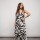 Vestido Daphne Print blanco y negro