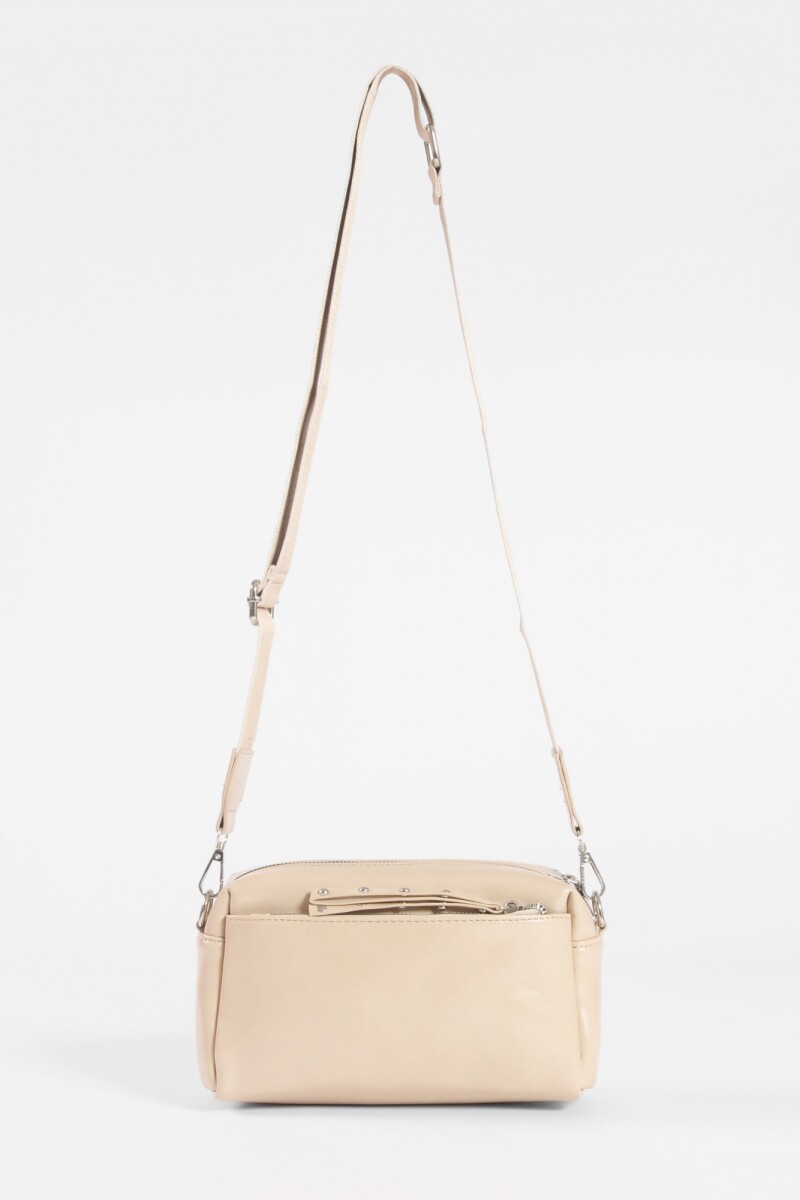 Bandolera basic con cierres beige