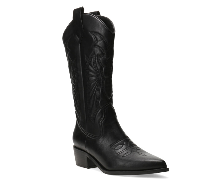 Botas de Mujer Miss Carol EDNA tejana con diseño en la caña Negro