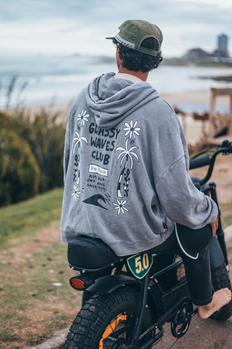 Hoodie Jungla Boxy Fit / Gris Wash U