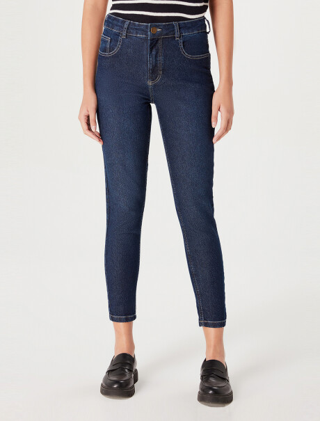 PANTALÓN DE JEAN CINTURA MEDIA SKINNY AZUL OSCURO