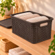 Caja simil ratán 15 lts CHOCOLATE