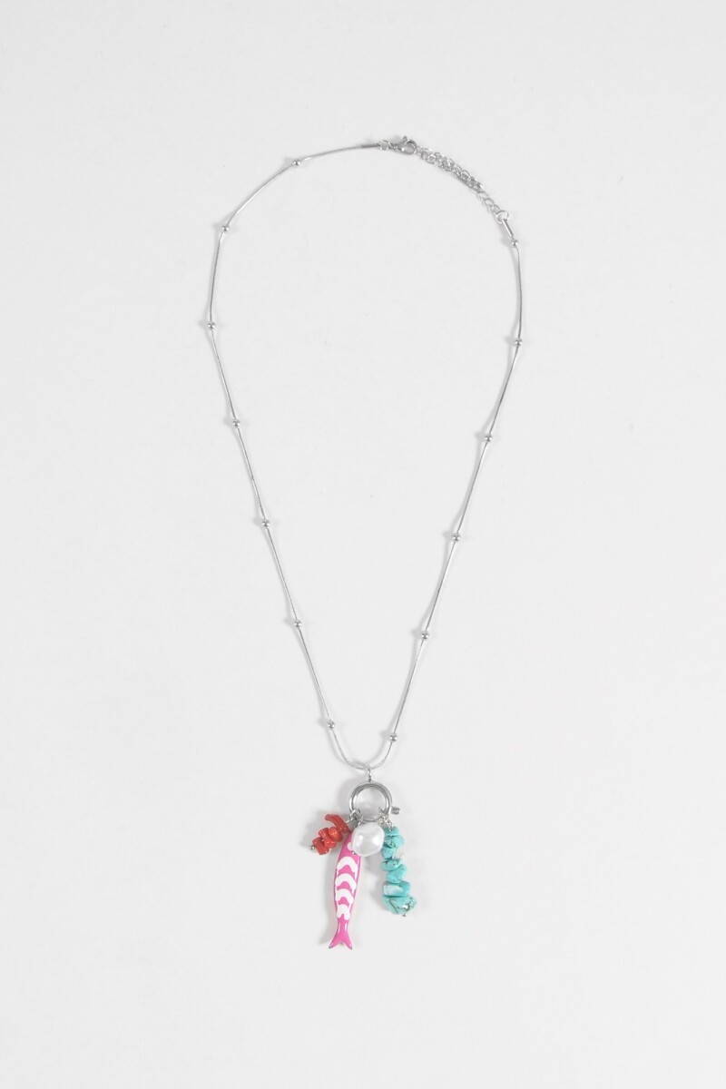 Collar acero pez plateado
