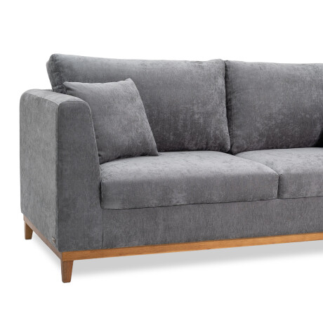 Sofá Belfast - Tela Microfibra - 3 cuerpos 2222 (Grafito)