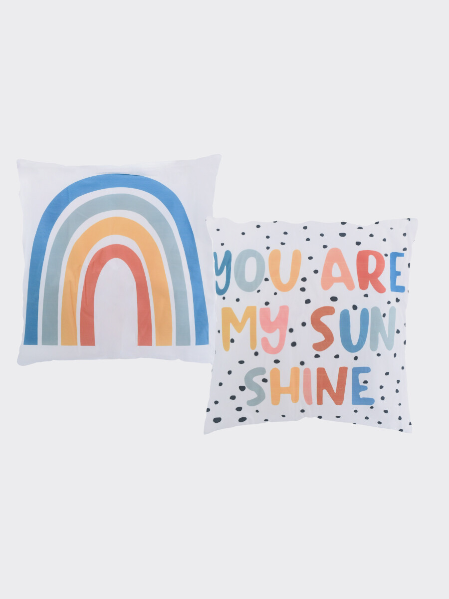 FUNDA ALMOHADON ARCOIRIS SET X 2 AZUL Guapa