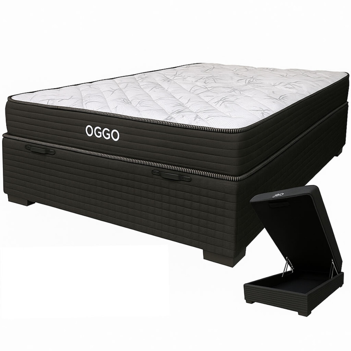 Sommier SUPER MEGA con BAUL 110 – 1 Plaza y Media – Reversible con Refuerzo Grauniert® 