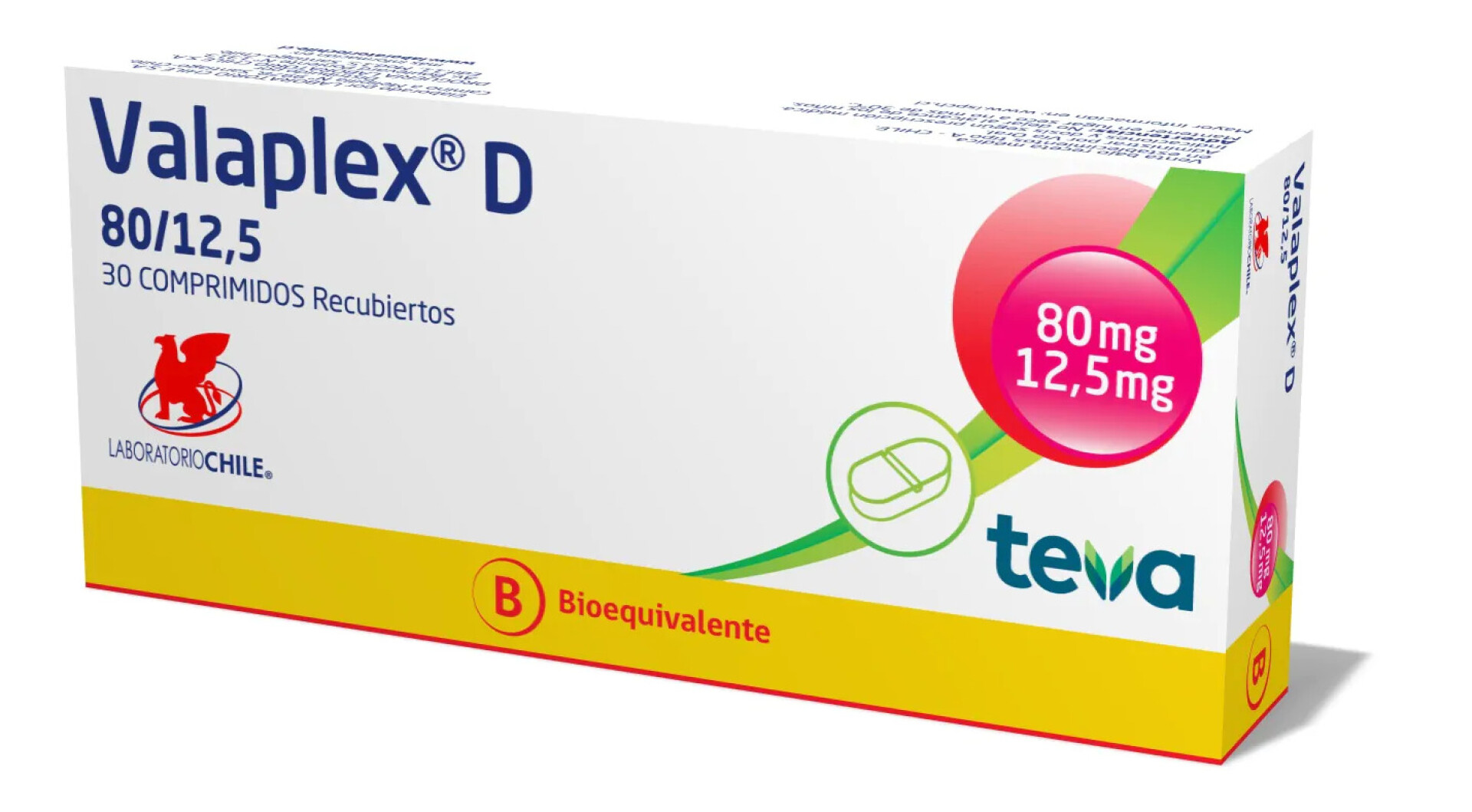 VALAPLEX D 80 / 12,5 MG. CJ X 30 COMP. 