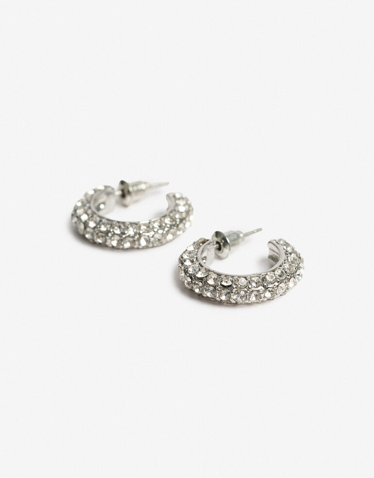 Aros Argollas Strass Argollas Strass - Cristal