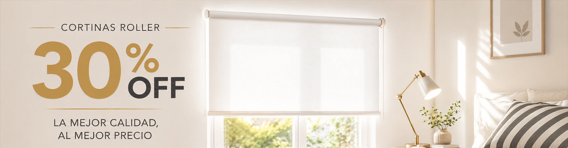 30% off en cortinas roller