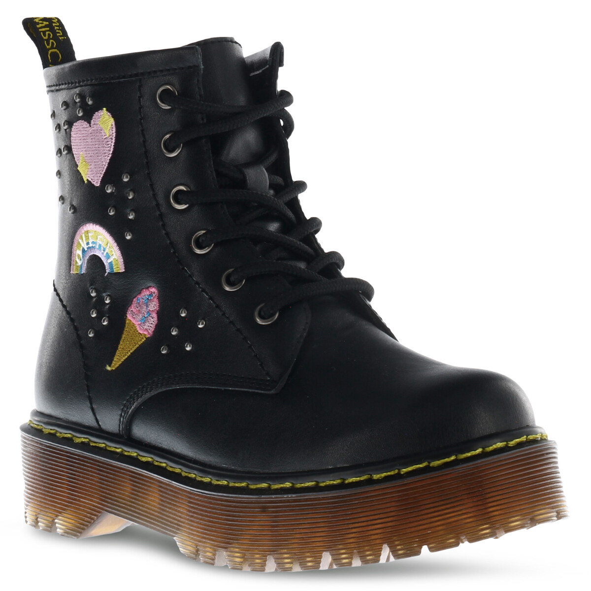 Botas de Niña MINI Miss Carol CAMDEN con parches y tachas - Negro 