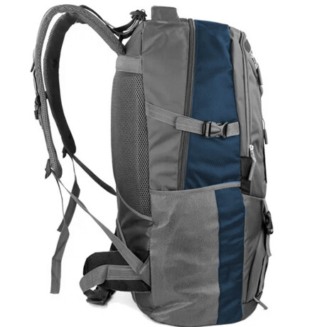 Mochila Camping El Nido 65 L + Riñonera Trekking Azul Amarillo