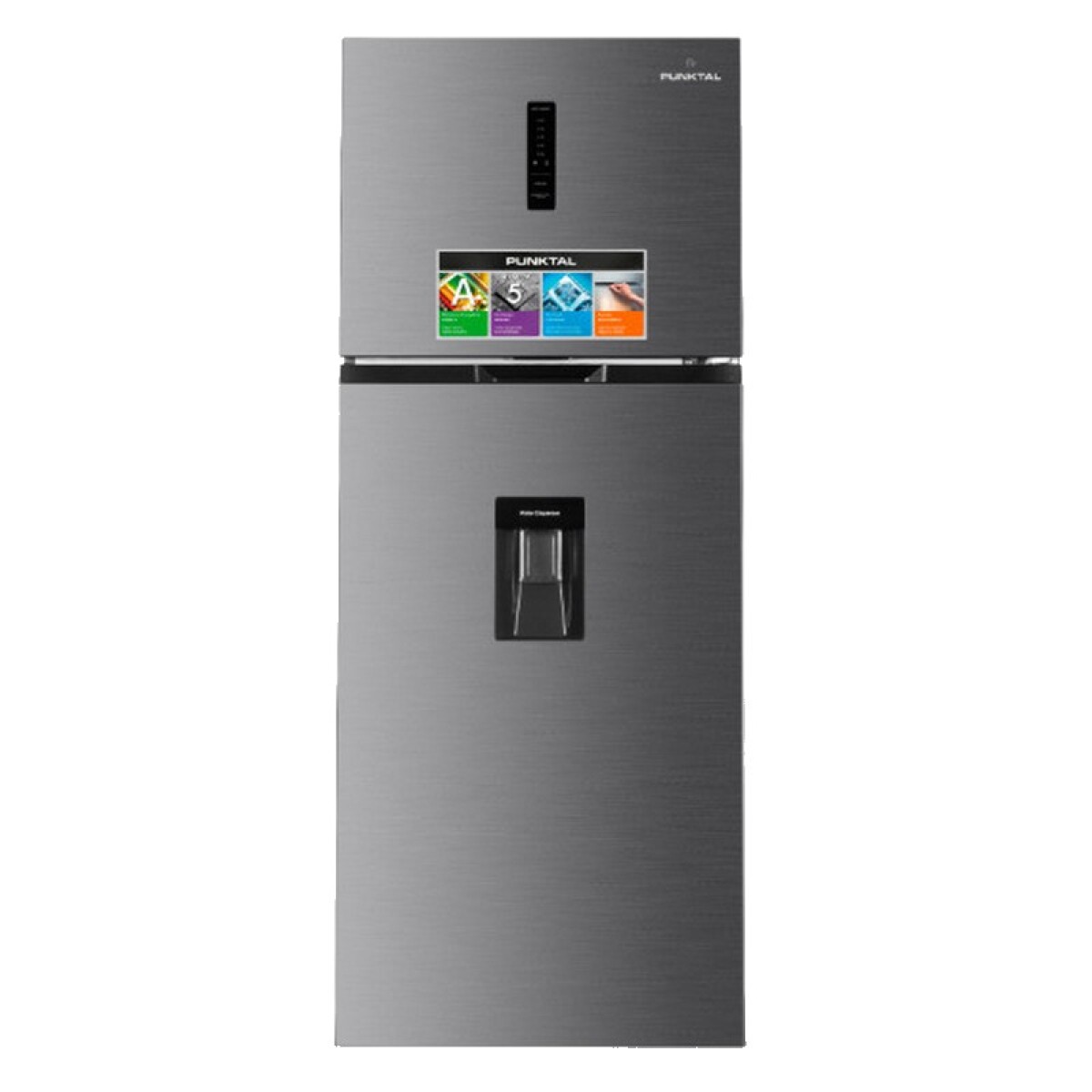 HELADERA PUNKTAL 245 Lts. FRIO SECO INVERTER CON FREEZER INOX. 