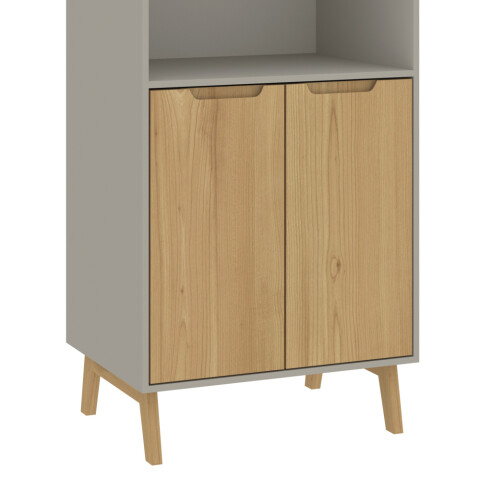 Mueble Alacena Multiusos de Cocina Bajo Mesada con Módulos para Microondas en MDP - Madera - Línea Melilla - Cinza Mueble Alacena Multiusos de Cocina Bajo Mesada con Módulos para Microondas en MDP - Madera - Línea Melilla - Cinza