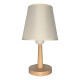 Lampara Portatil De Mesa Velador Nordica Madera Y Lino Cali Blanco