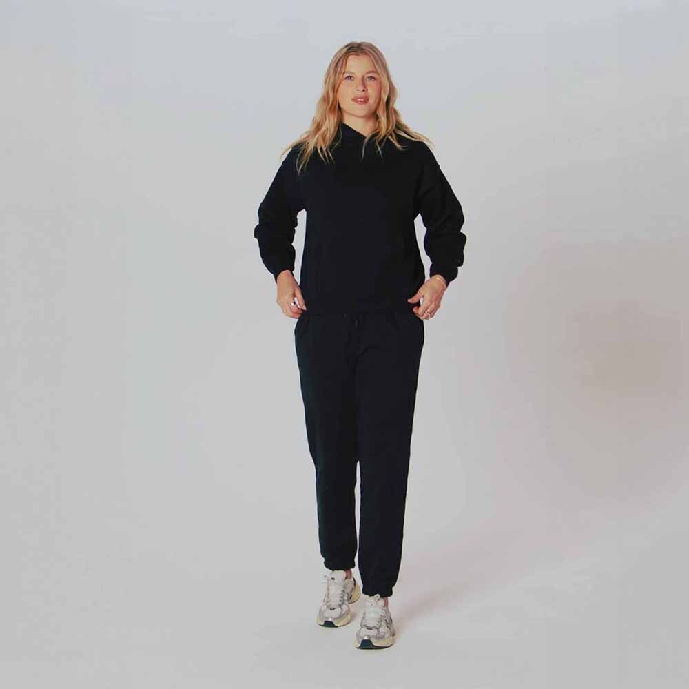 Polera Cozy Fleece Hoodie Mujer Black