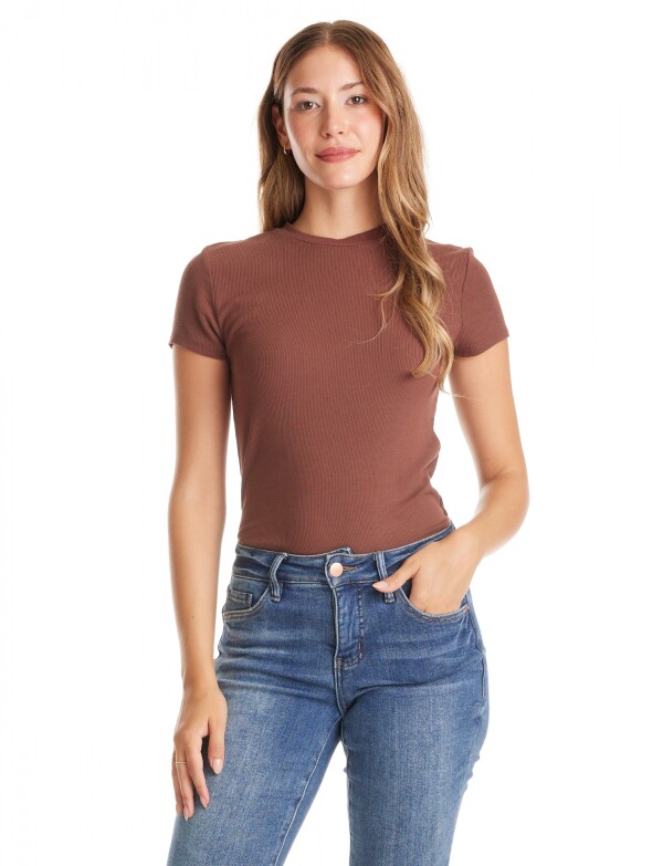 Remera Basica Modal MARRON
