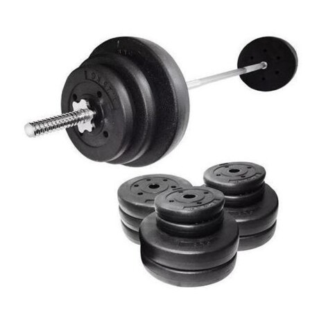 Kit 1 Barra Maciza 1.20 +30kg Discos Forrados 4805