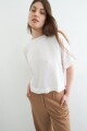 Blusa escote base con volados blanco