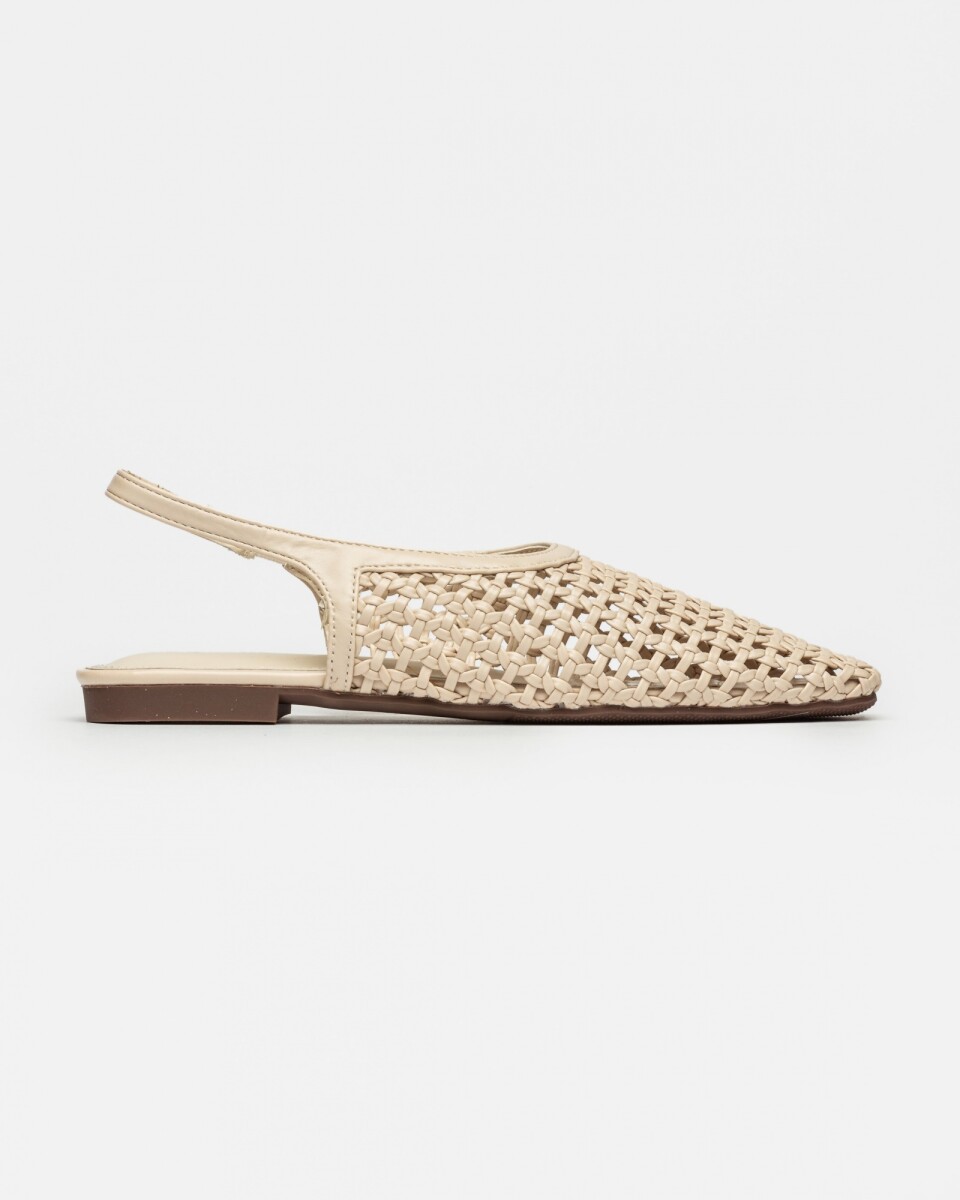 Mule Alina en efecto cuero metalizado - Vison 