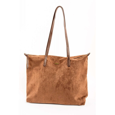 Travel Bag Gamuza Vegana Con Cierre Chocolate