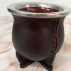 Mate artesanal de cerámica forrado en cuero N/a