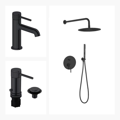 Juego De Griferia Incluye Lavatorio Bajo,Bidet Y Ducha Embutida 000