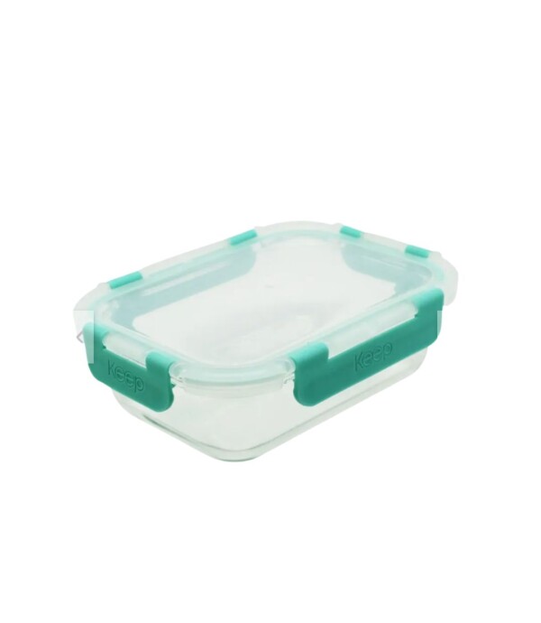 HERMETICO RECTANGULAR 640ML GLASS KEEP Aqua