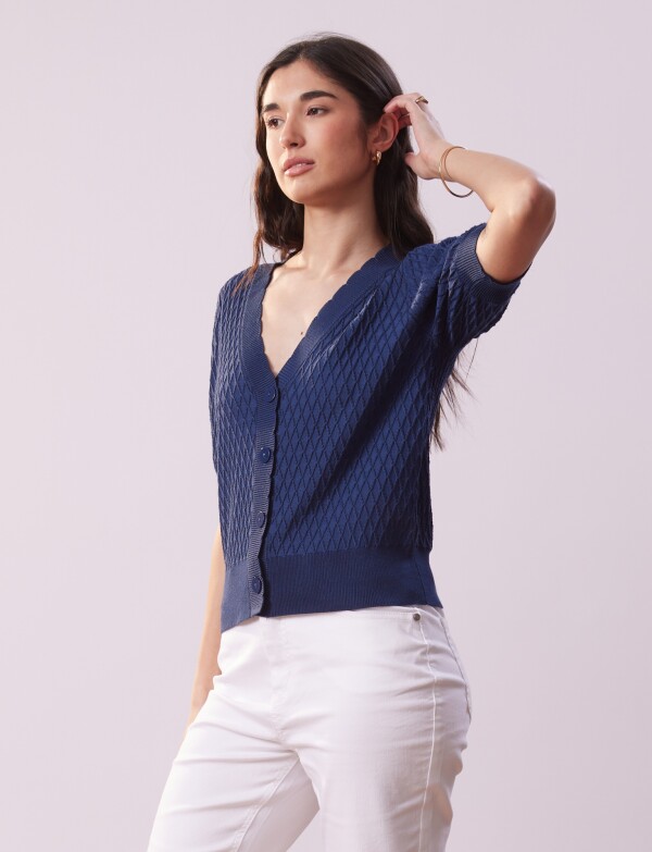 Cardigan Rombos AZUL