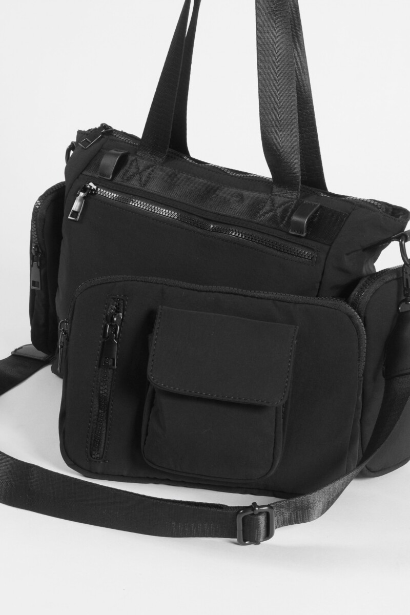 Cartera con bolsillo removible y correa regulable negro