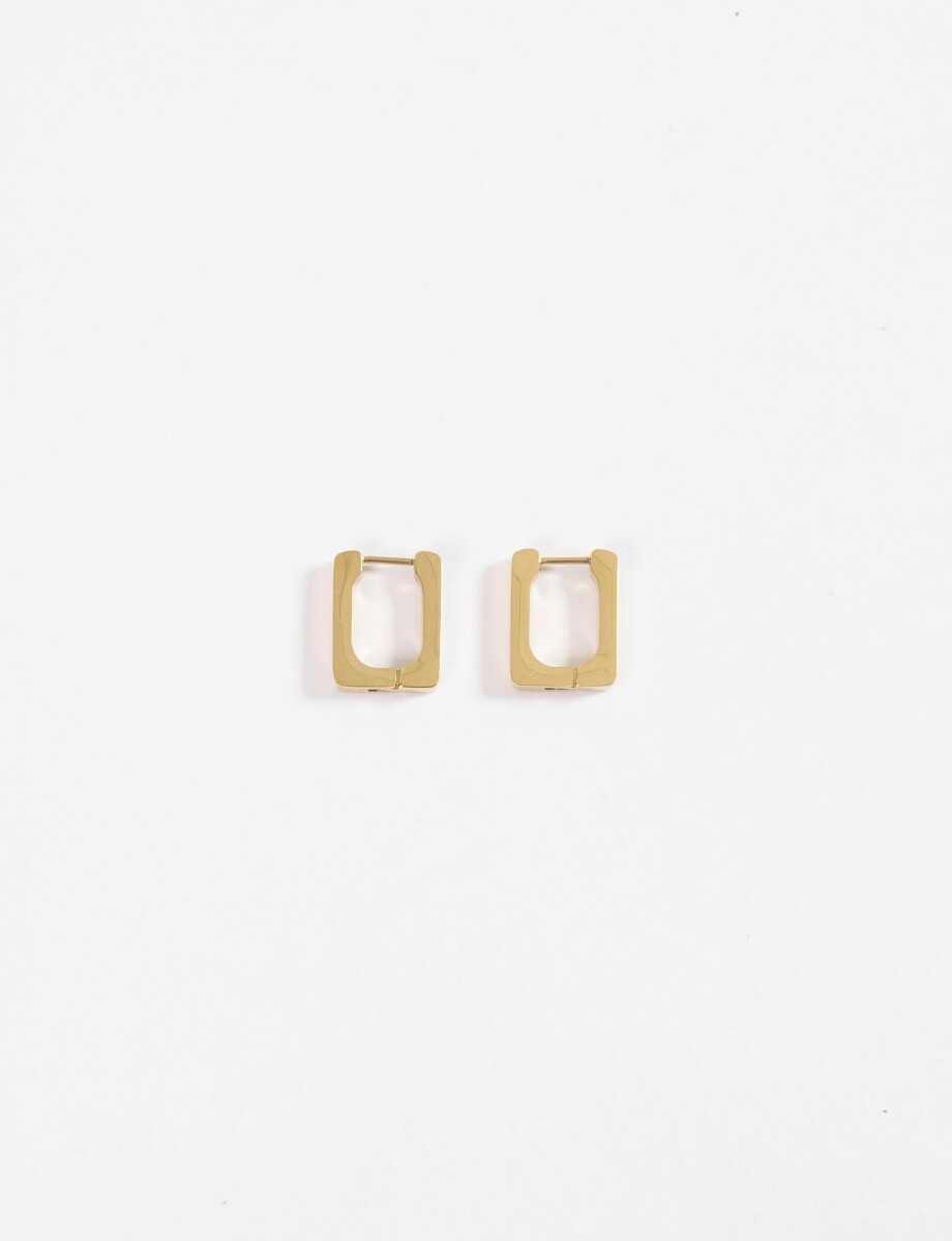 Aros acero cuadrado - dorado 