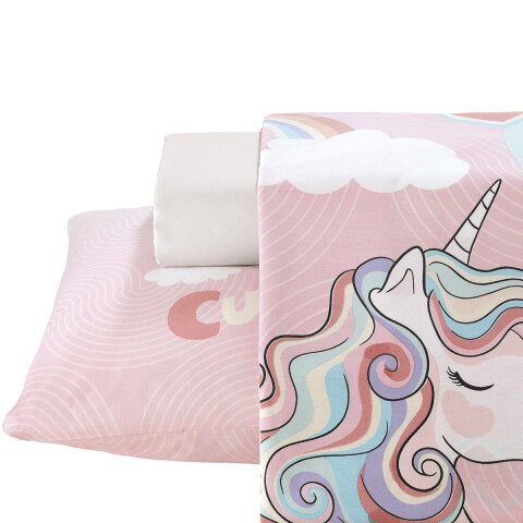 Juego Sábanas Infantiles 1 Plaza Dohler 100% Algodón Unicornio