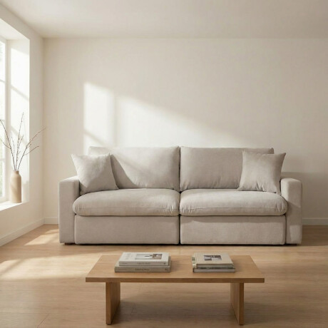 Sofá Cama Slow (Retráctil) - Tela Microfibra FX4-10 (Beige)