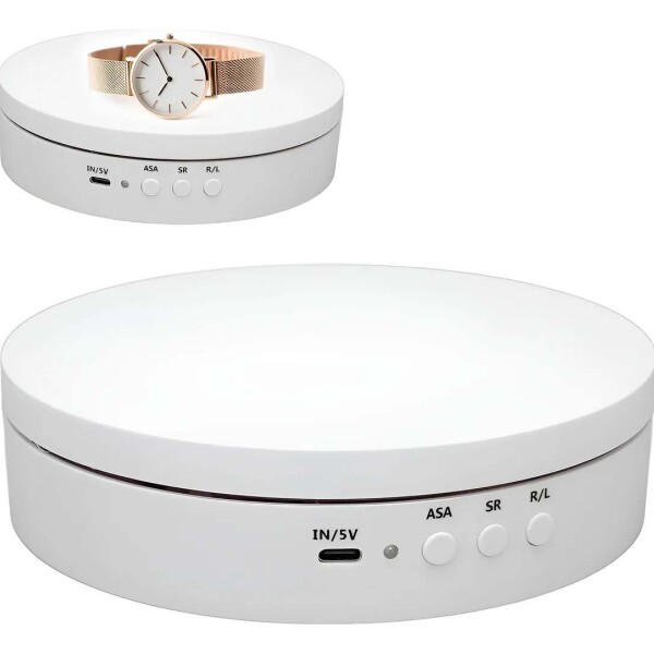 Exhibidor Base Giratorio Automatico Joyas Reloj Celular Y + Color Blanco