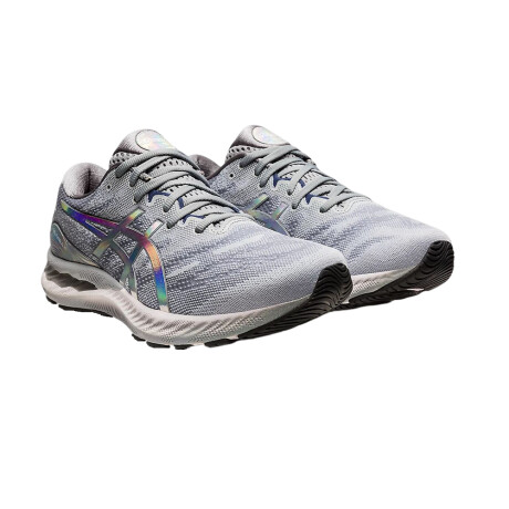 ASICS GEL-NIMBUS 23 PLATINUM Grey & Rainbow