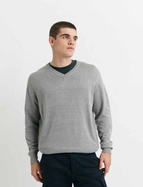 470985 SWEATER HARRINGTON LABEL Gris Medio