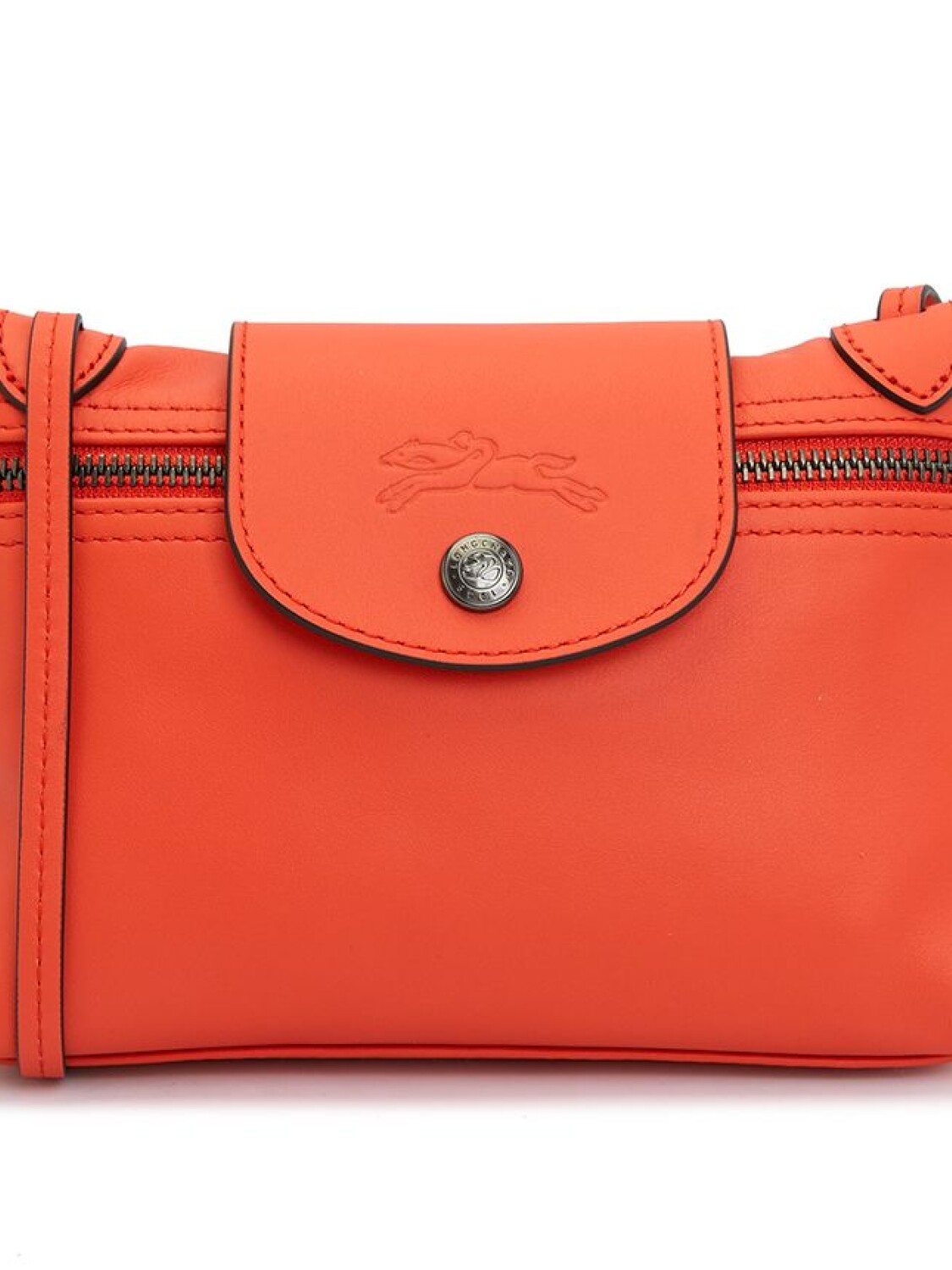 Longchamp -Mini bolso cruzado de cuero, Le pliage Xtra Naranja